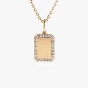 0.18CTW Diamond Tag Initial Necklace