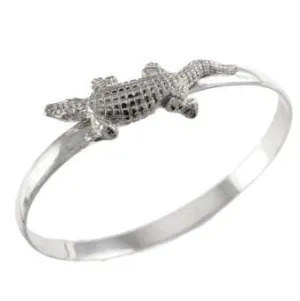 1 3/4" Sterling Silver Alligator Gator Hook Bracelet