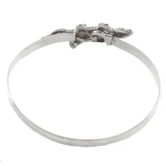 1 3/4" Sterling Silver Alligator Gator Hook Bracelet