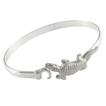 1 3/4" Sterling Silver Alligator Gator Hook Bracelet