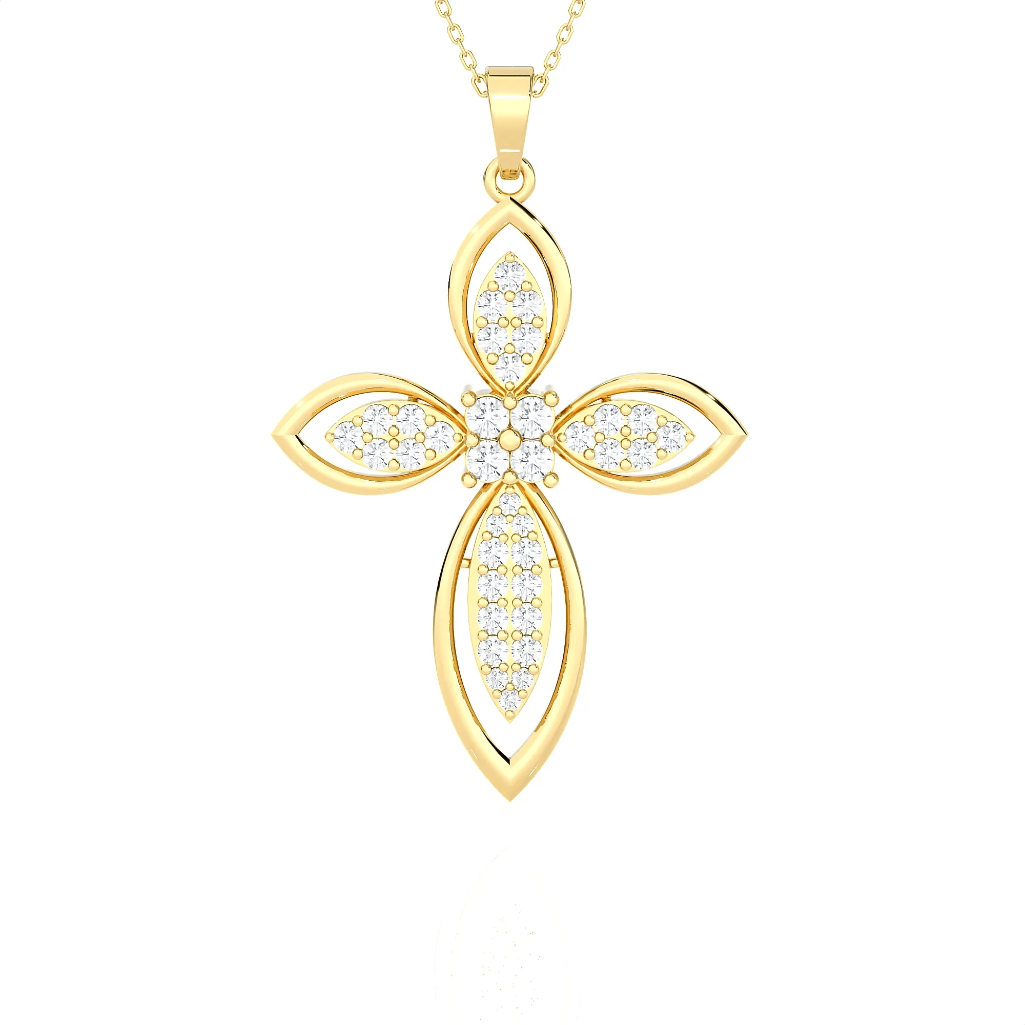 1  ctw Round Lab Grown Diamond Cross Pendant