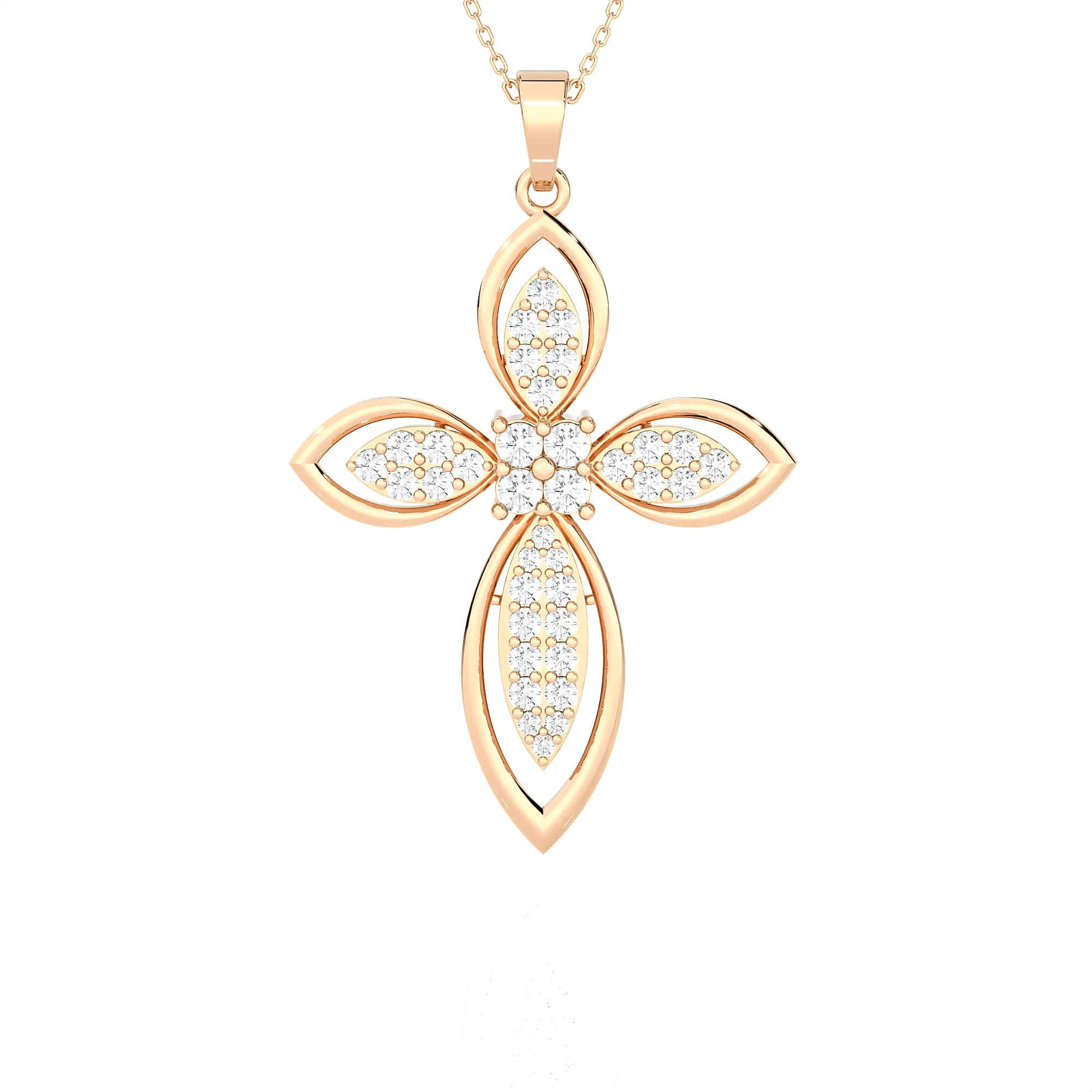 1  ctw Round Lab Grown Diamond Cross Pendant