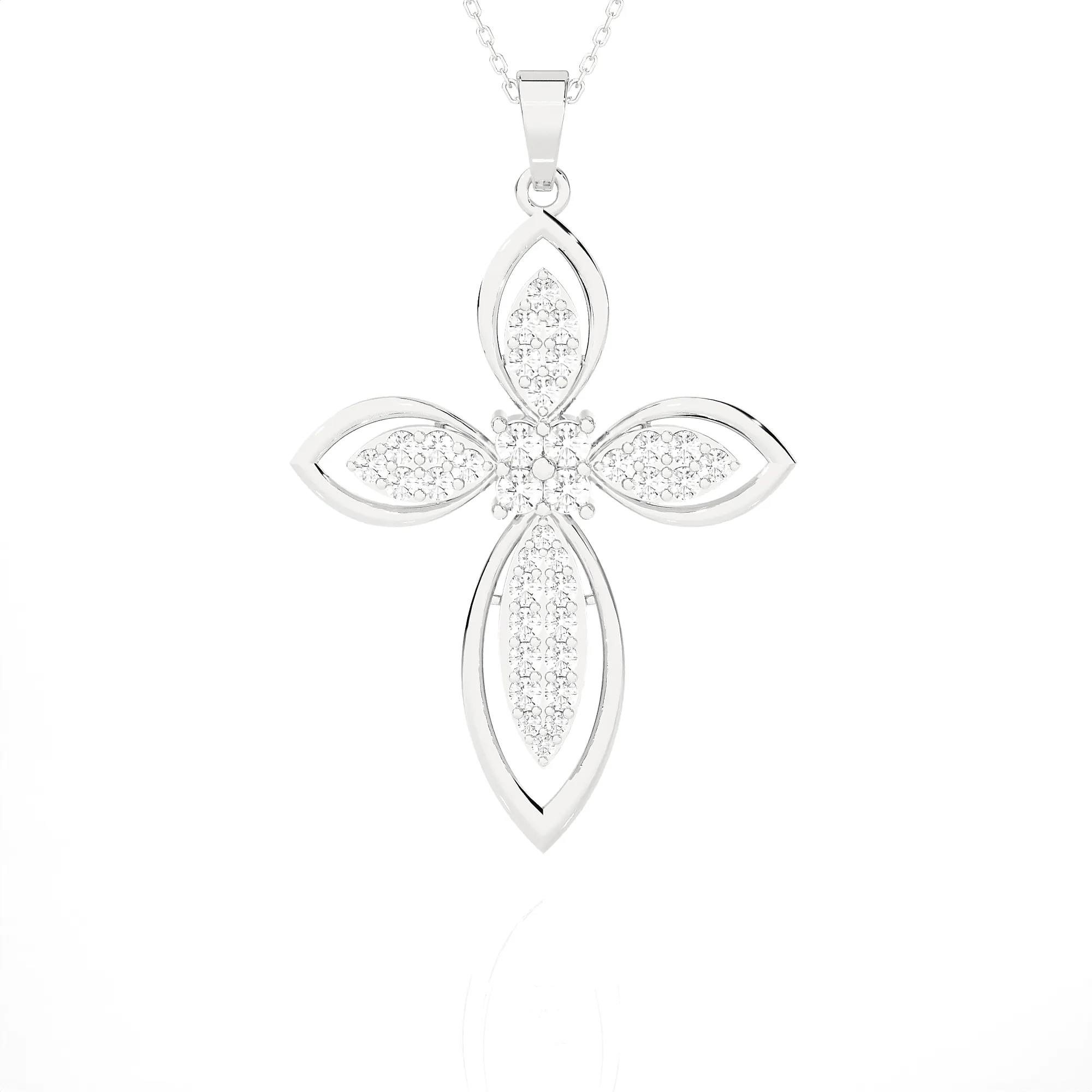 1  ctw Round Lab Grown Diamond Cross Pendant