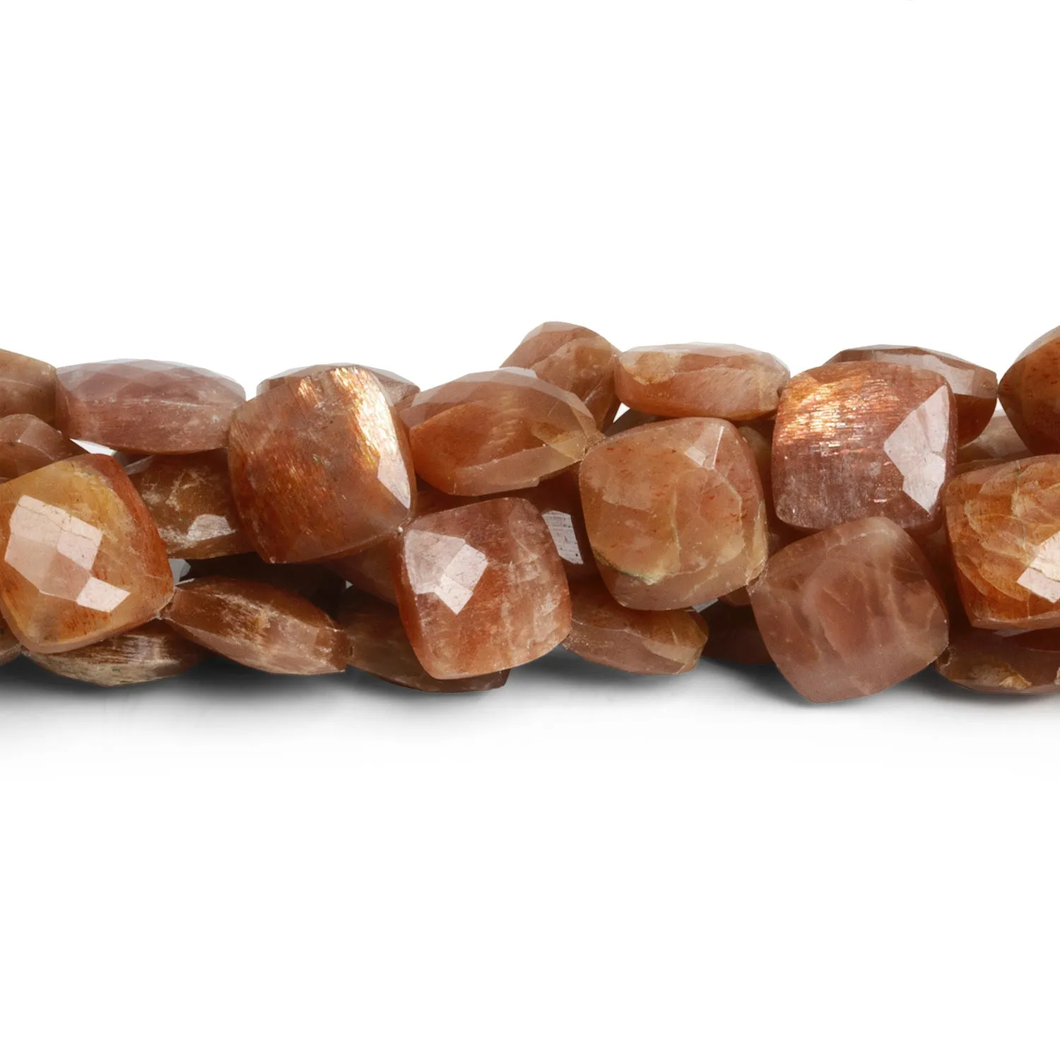 11-13mm Sunstone Corner Drilled Pillows 8 inch 13 beads