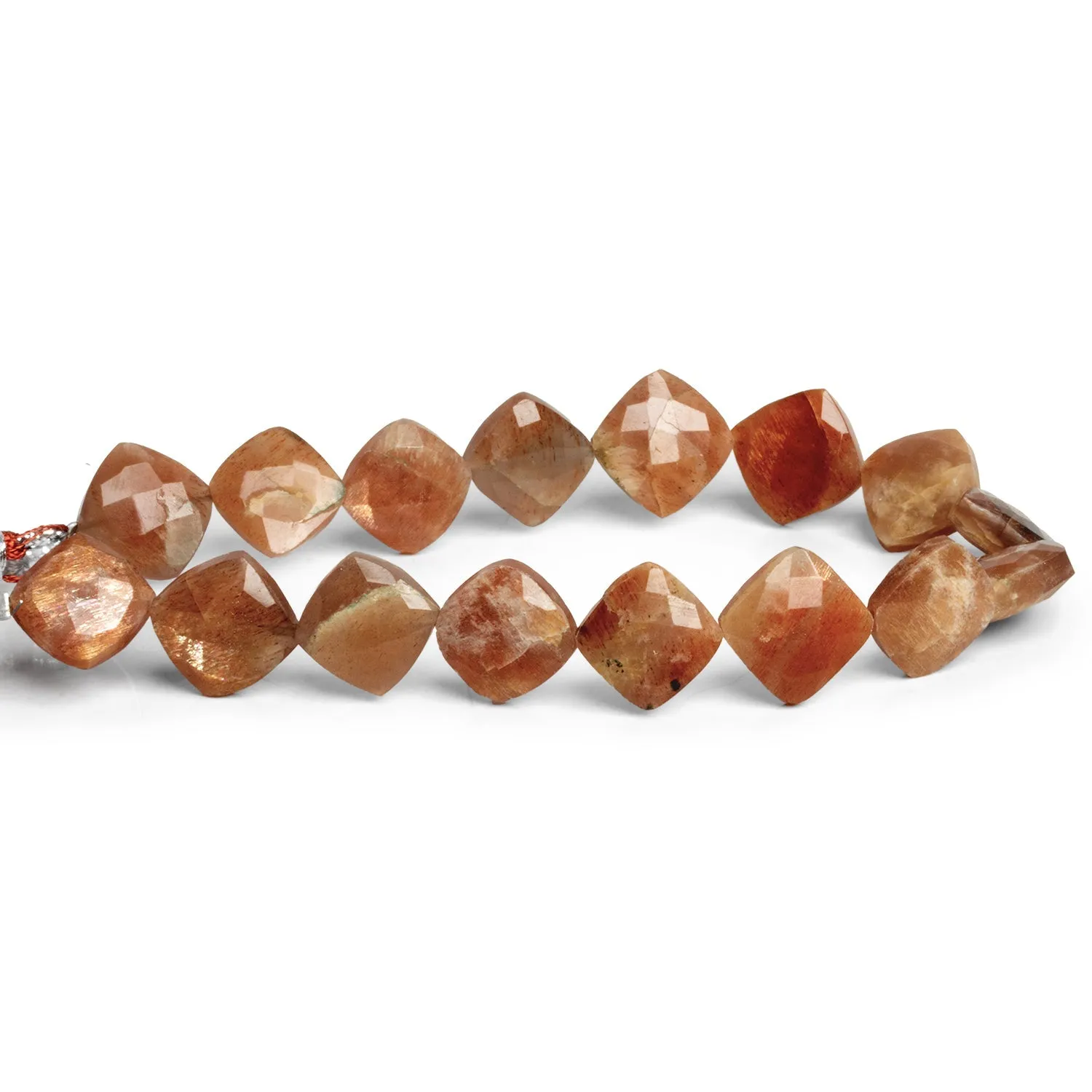 11-13mm Sunstone Corner Drilled Pillows 8 inch 13 beads