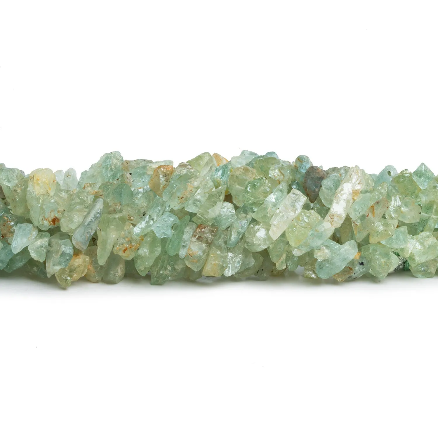 11x8mm Aquamarine Natural Crystals 7.5 inch 47 beads