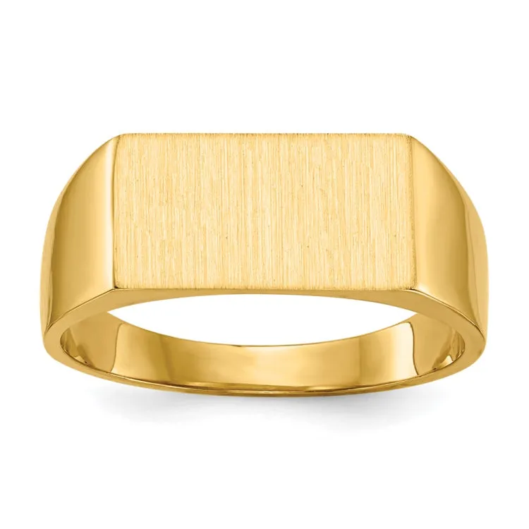 14k 7.0x13.0mm Closed Back Signet Ring