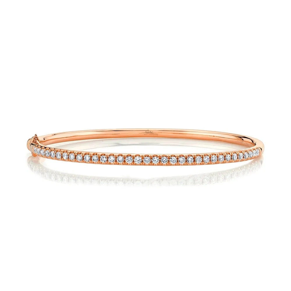 14k Gold Diamond Bangle