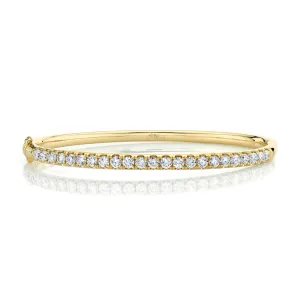 14k Gold Diamond Bangle