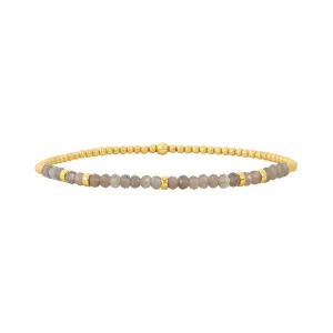 14K Gold Filled 2mm 7" Stretch Labradorite Bracelet