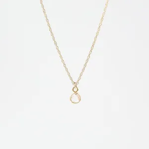 14k Gold Filled Chain with 6mm Bezel-Set Crystal Quartz