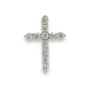 14K W Gold G/VS1 1.00ctw Lab-Created Diamond Cross