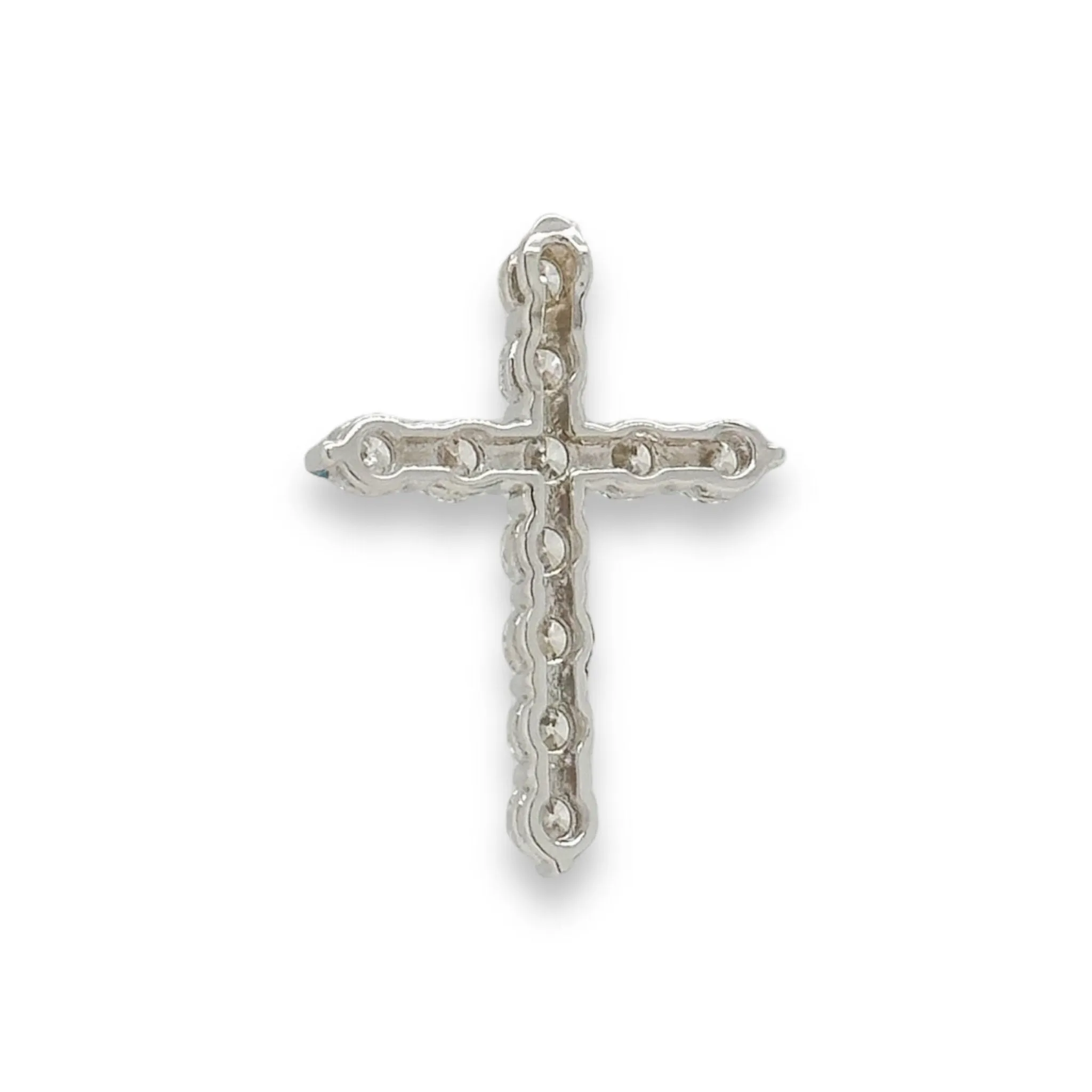 14K W Gold G/VS1 1.00ctw Lab-Created Diamond Cross