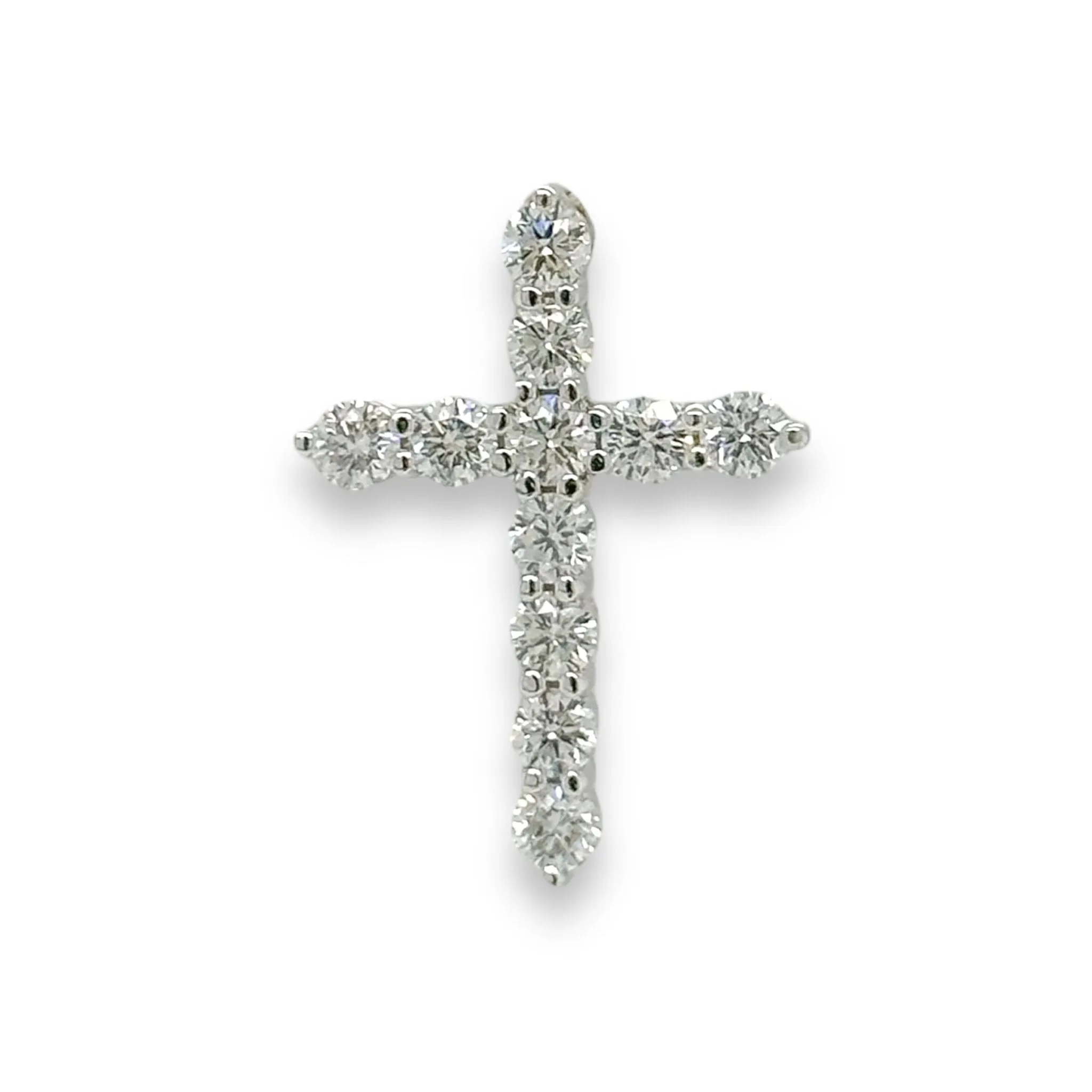 14K W Gold G/VS1 1.00ctw Lab-Created Diamond Cross