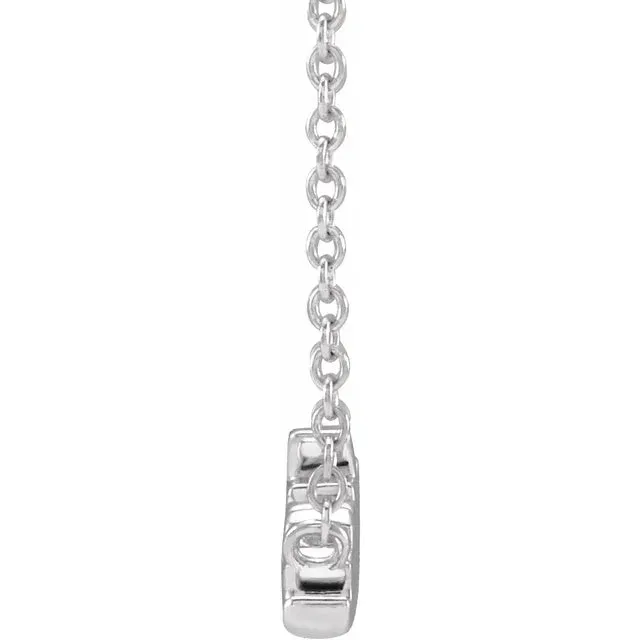 14K White Gold Sister 18" Necklace