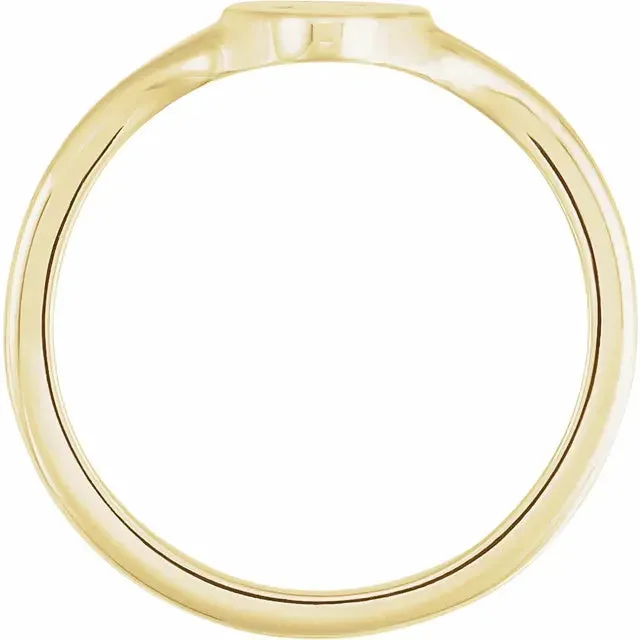 14K Yellow Gold Celestial Signet Ring