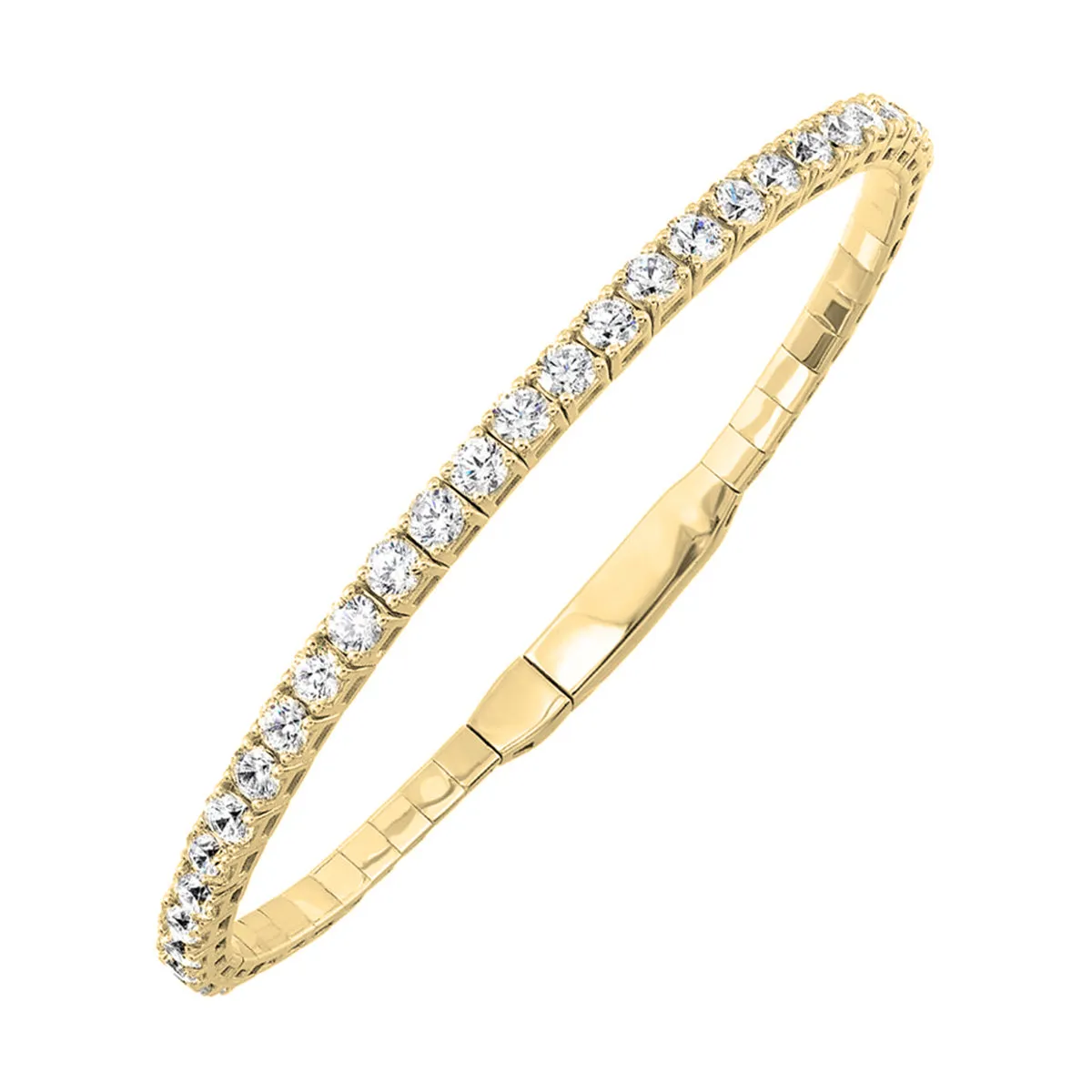 14Kt Yellow Gold Diamond 3Ctw Bangle