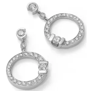 18K Gold Cento Pave Diamond Drop Earrings