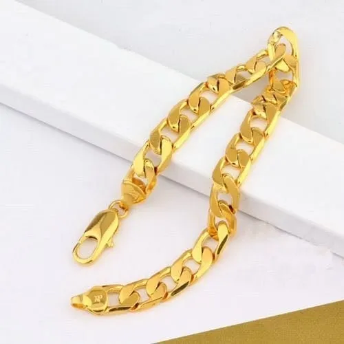 18k Gold Cubin Link Bracelet 8