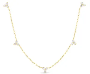 18K YELLOW GOLD 5 DIAMOND STATION "LOVE" NECKLACE