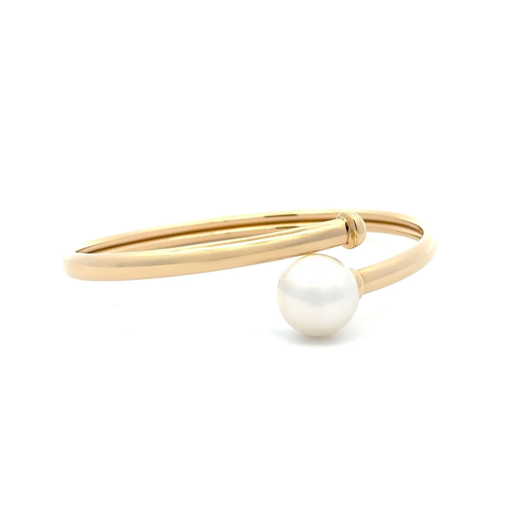 18K Yellow Gold Australian South Sea 12-13mm Cultured Pearl Bangle