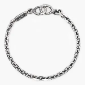 3mm Sterling Silver Faceted Square Chain Bracelet