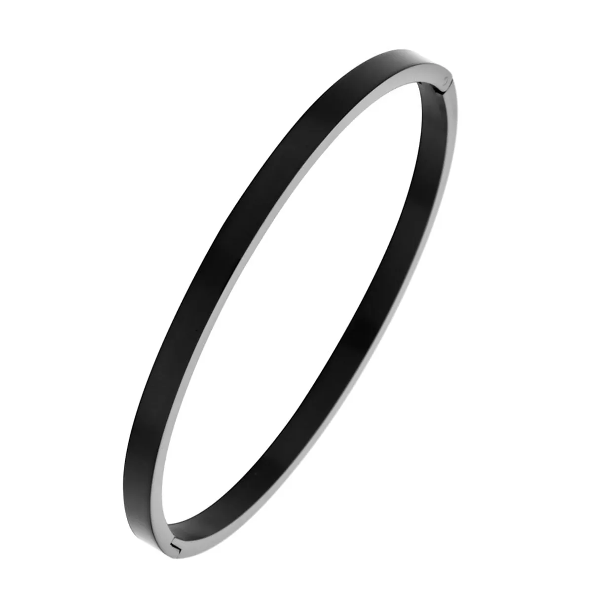 4mm Matte Finish 316 Surgical Stainless Steel Black Kada Bangle Bracelet Unisex