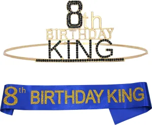 8th Birthday Crown for Boy, 8th Birthday Gift, 8 Birthday Decorations, 8th Birthday Gifts