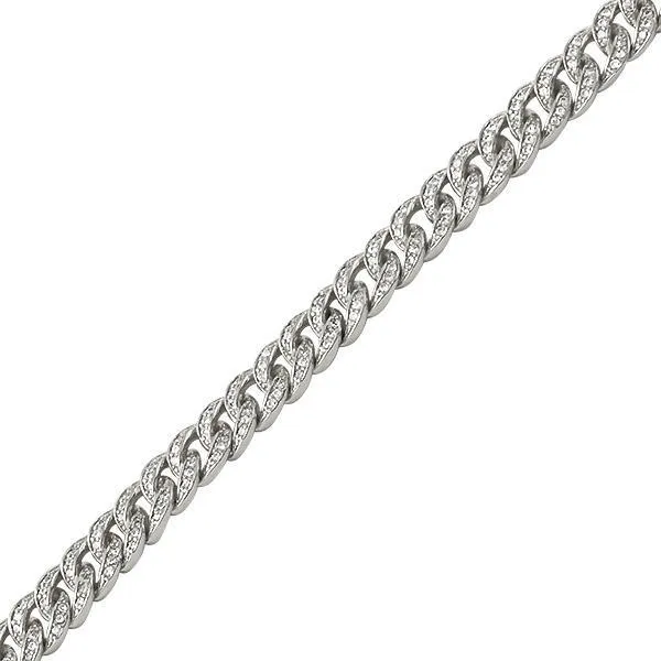 .925 Sterling Silver 6MM CZ Bling Bling Cuban Links Bracelet