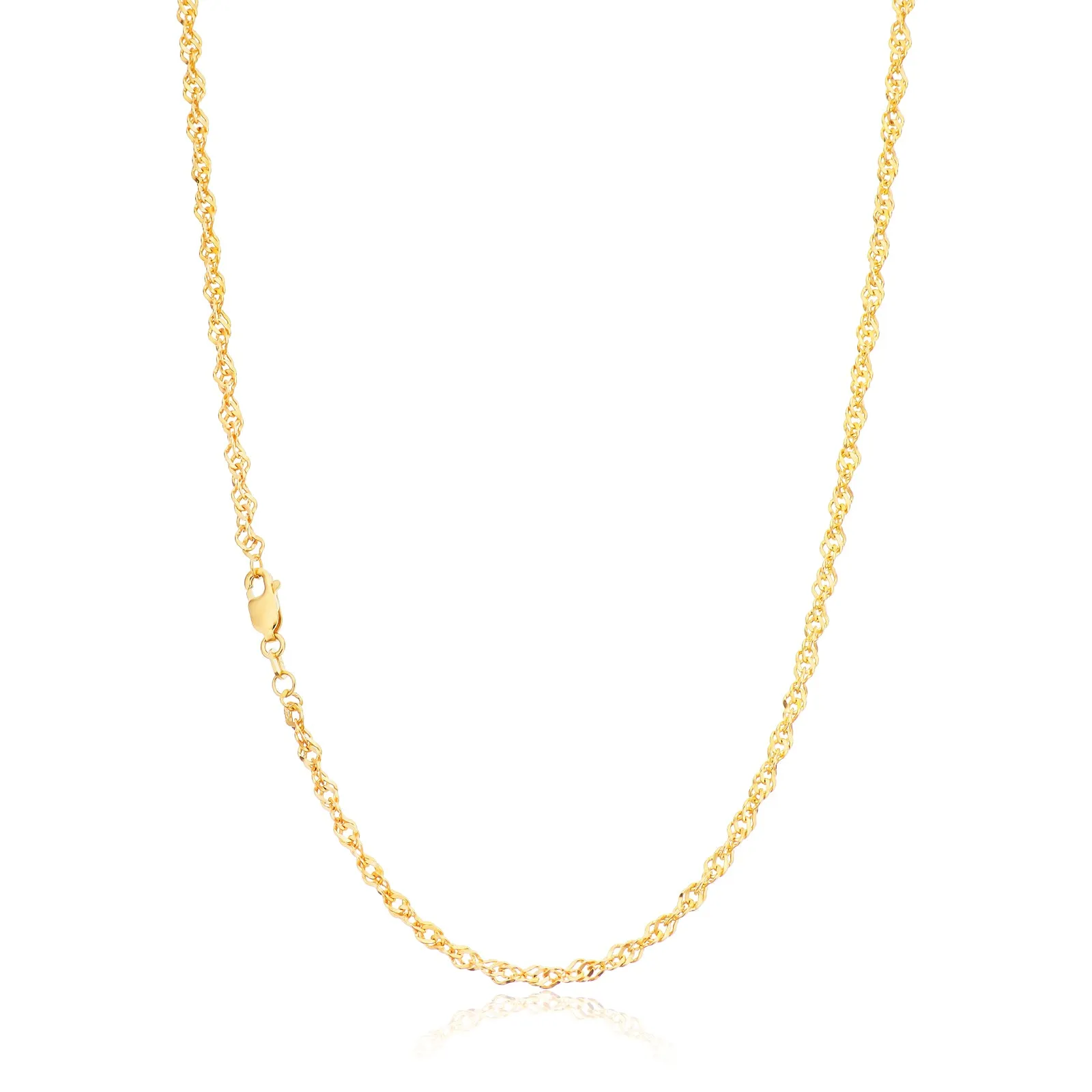 9ct Yellow Gold Silver Filled 50cm Singapore Chain