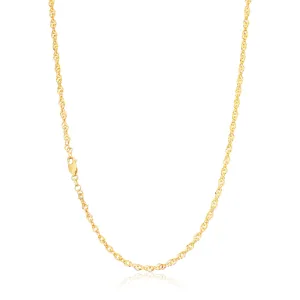 9ct Yellow Gold Silver Filled 50cm Singapore Chain