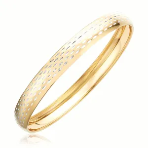 9ct Yellow Gold Silver Filled 65mm Diamond Cut Bangle