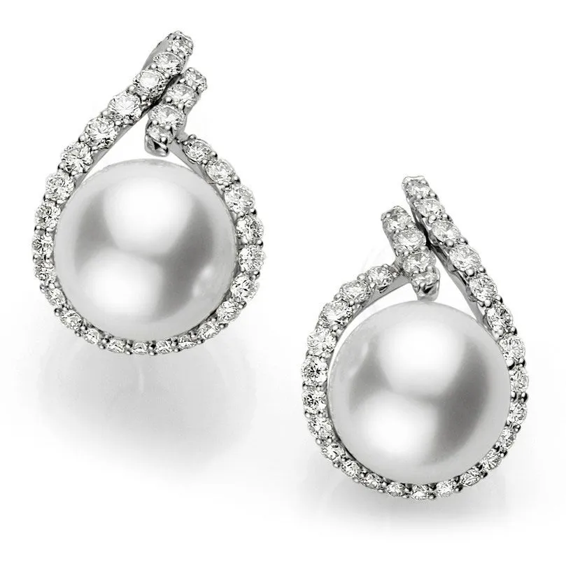 Akoya Cultured Pearl Diamond Earrings