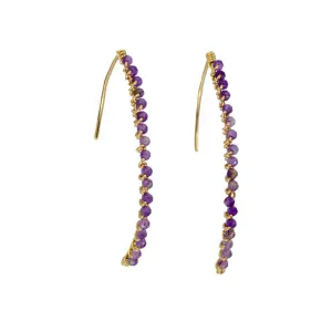 Amethyst Wrapped 14K Gold Filled Threaders