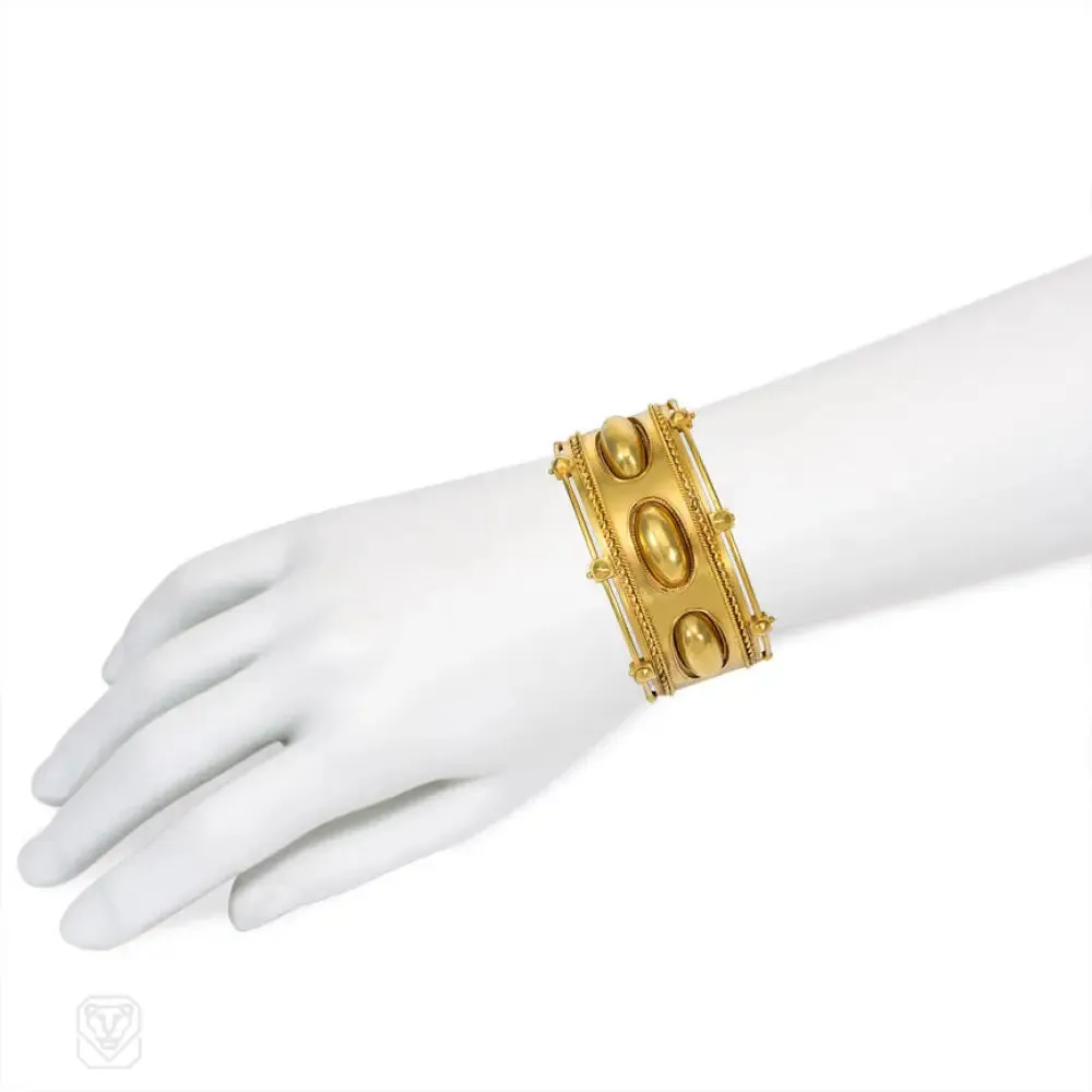 Antique gold lozenge bangle