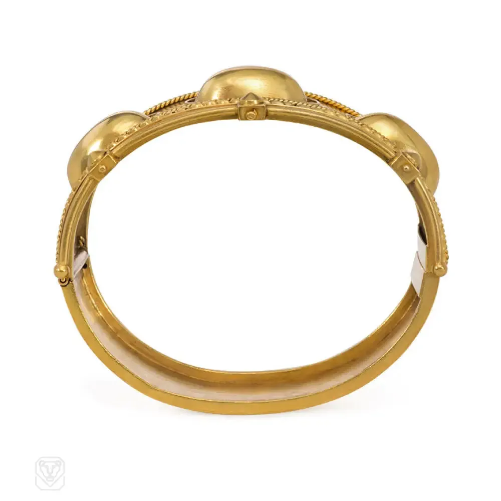 Antique gold lozenge bangle