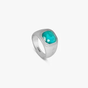 Apatite Signet ring in sterling silver