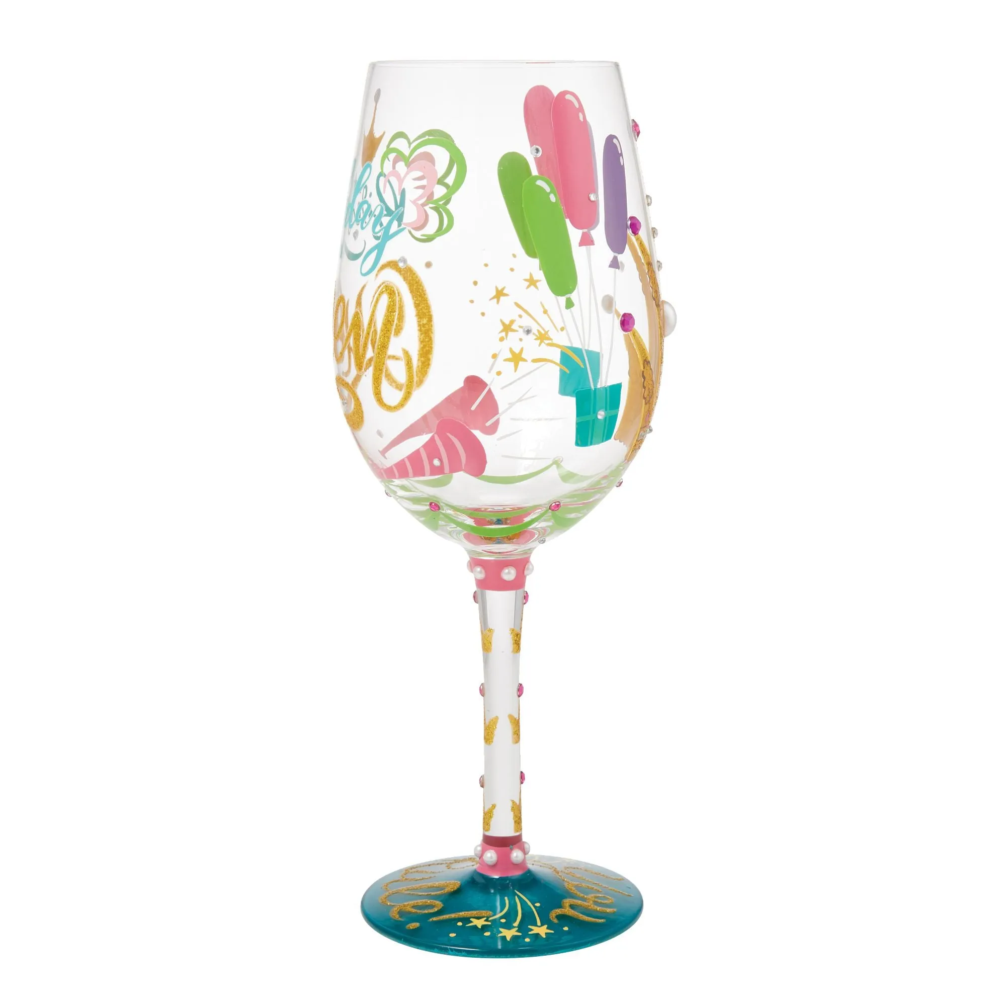 Birthday Queen Hand Painted Wine Glass