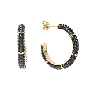 Black Caviar Hoop Earrings