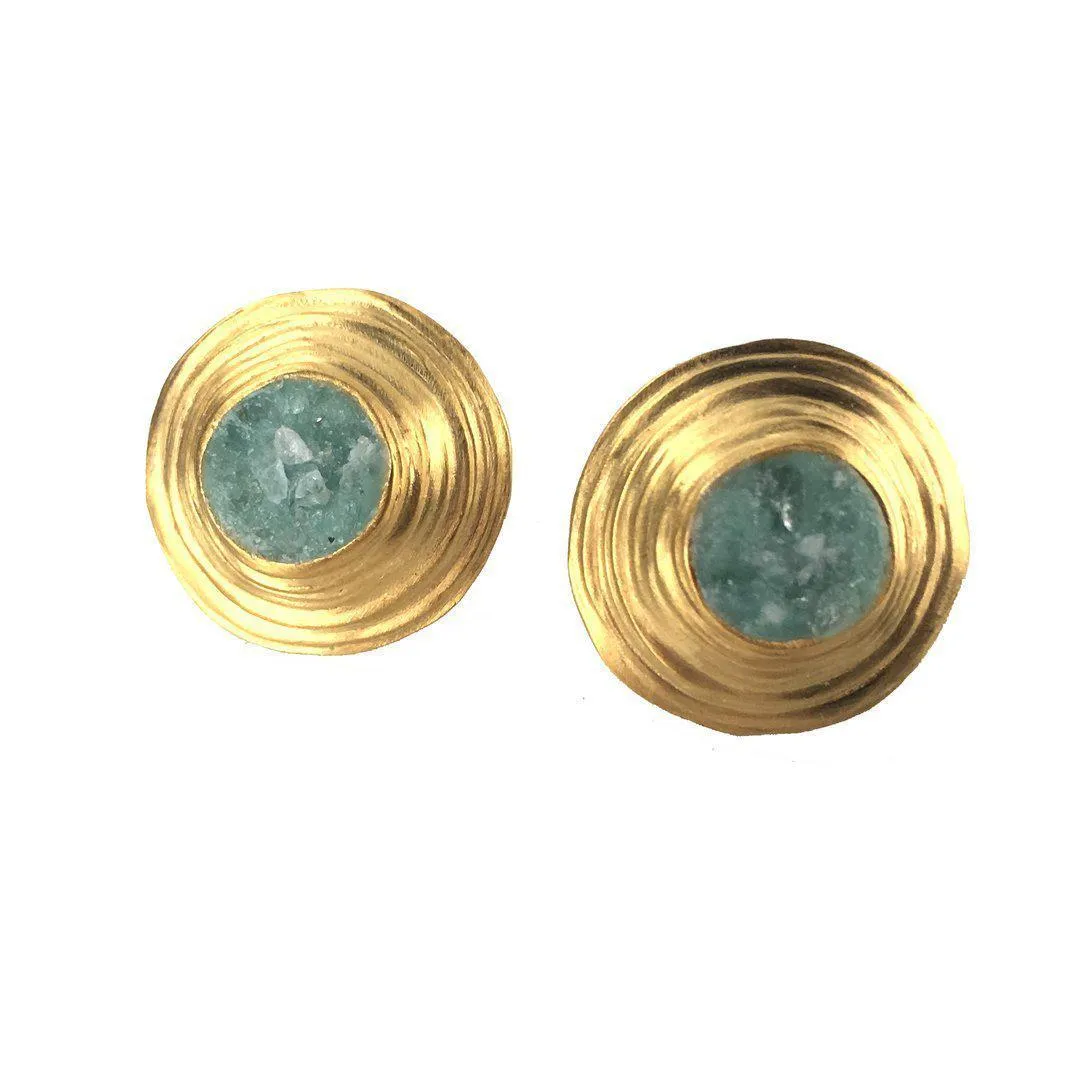 Blackwing Metals Earrings: Crushed Gemstone Posts