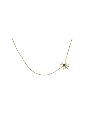 ¡Buenos Días! Mini Sun Necklace - Blue Sapphire/Diamond