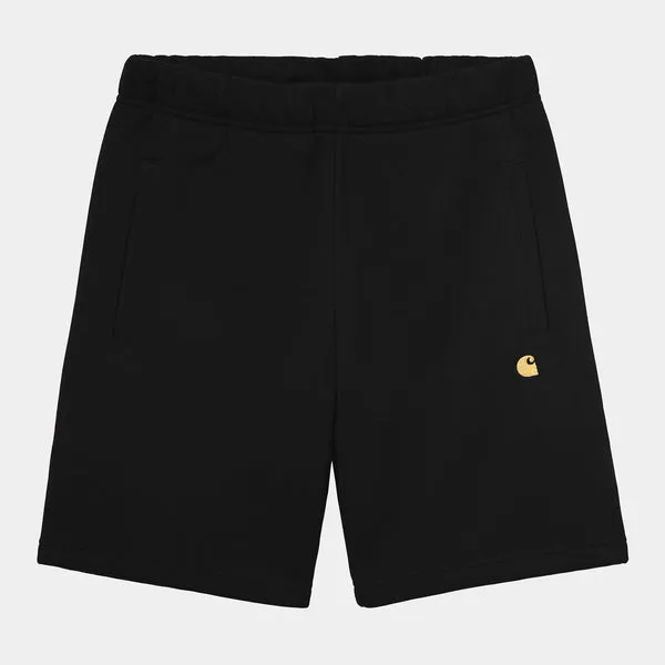 Carhartt WIP Chase Sweat Short - Black / Gold