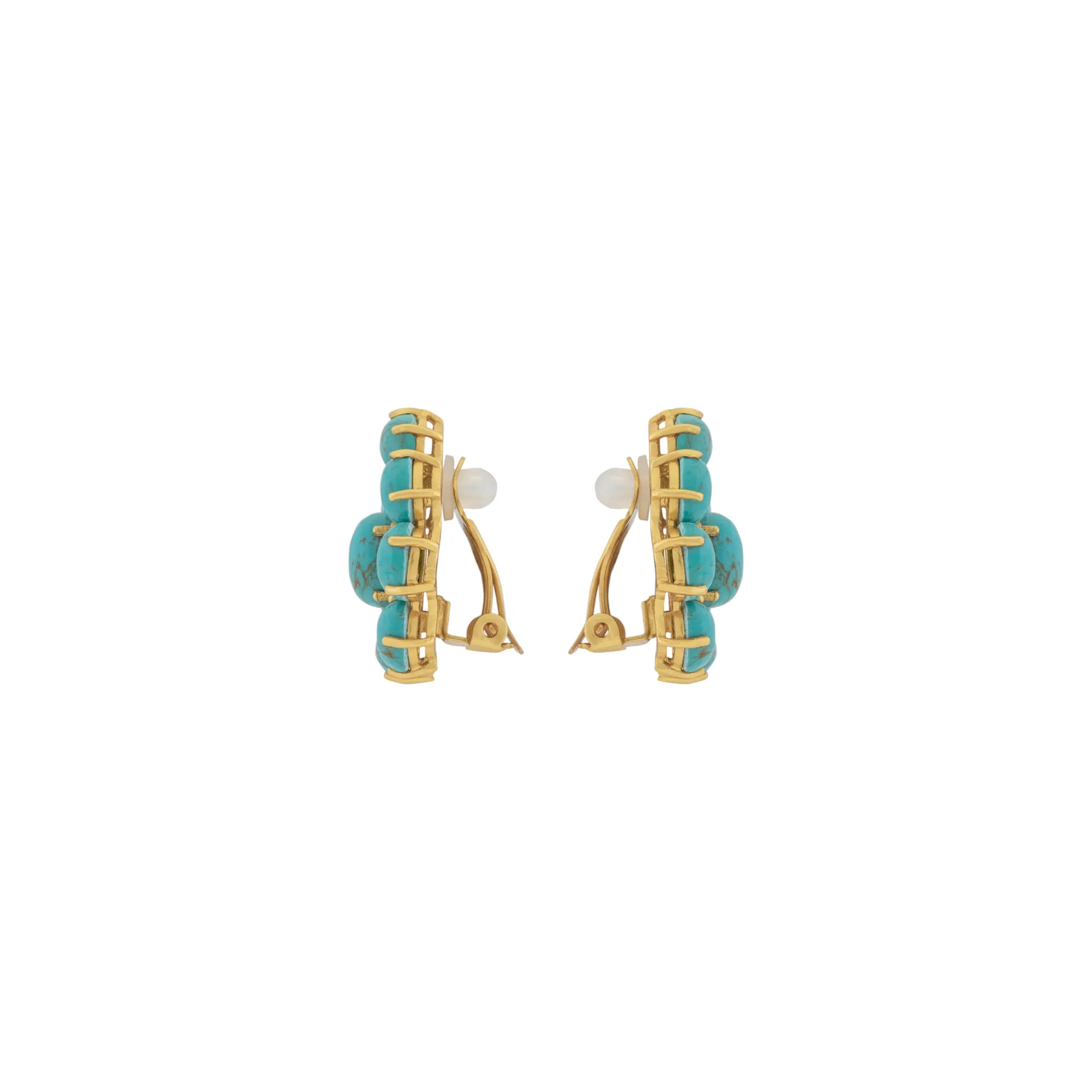 Carmella Earrings Golden Turquoise & Orange Crystal