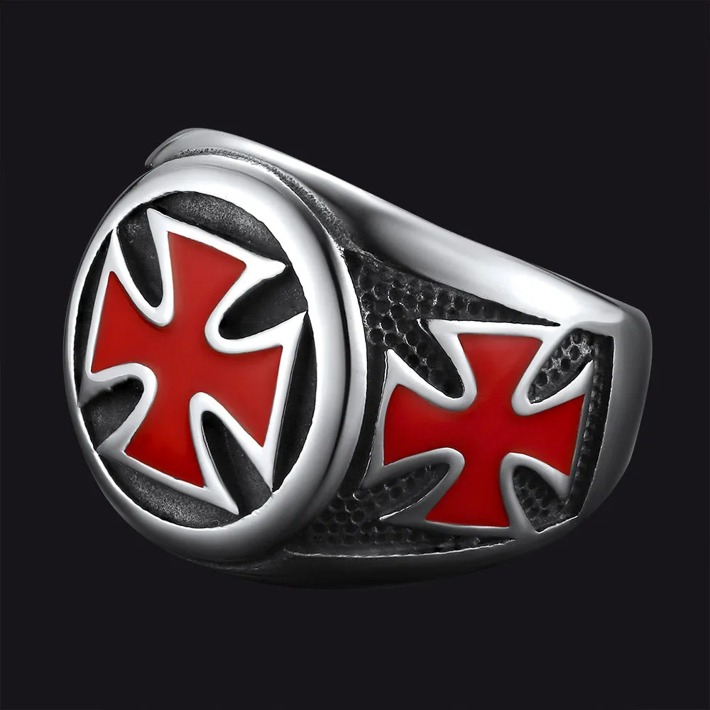 Christian Knights Templar Cross Ring For Men