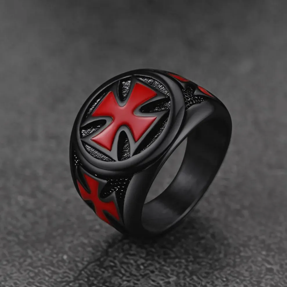 Christian Knights Templar Cross Ring For Men