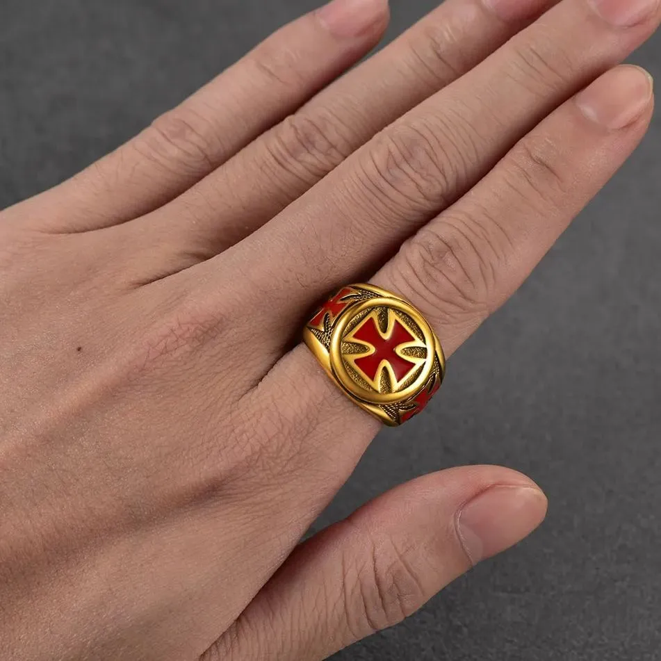 Christian Knights Templar Cross Ring For Men