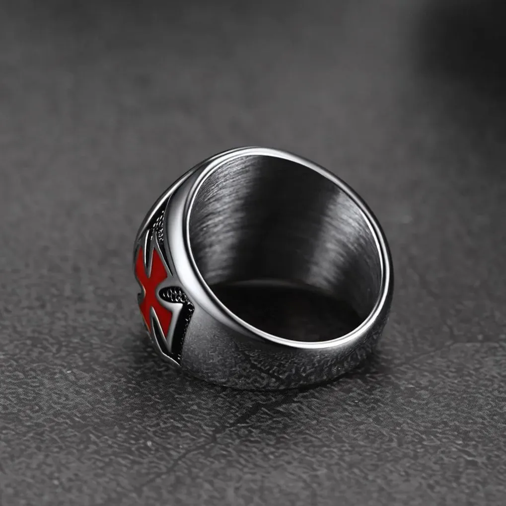 Christian Knights Templar Cross Ring For Men