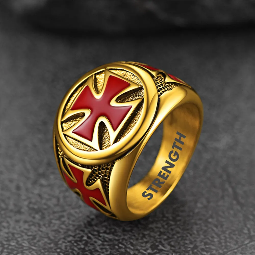 Christian Knights Templar Cross Ring For Men