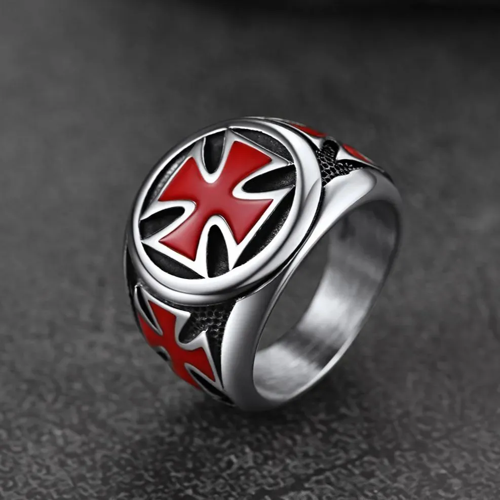 Christian Knights Templar Cross Ring For Men