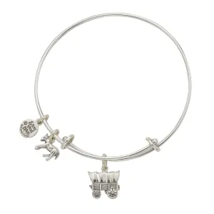 Covered Wagon Charm Bangle Bracelet